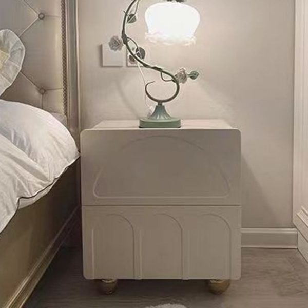 Contemporary Nordic Cube Square Medium Density Fiberboard Nightstand 2 - Drawer For Bedroom - Image 14