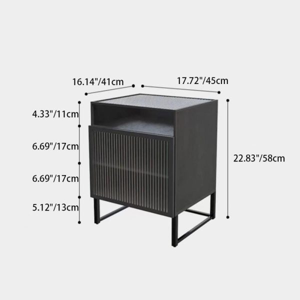 Modern Simplicity Cube Square Iron Glass Nightstand 3 - Cabinet For Bedroom - Image 4