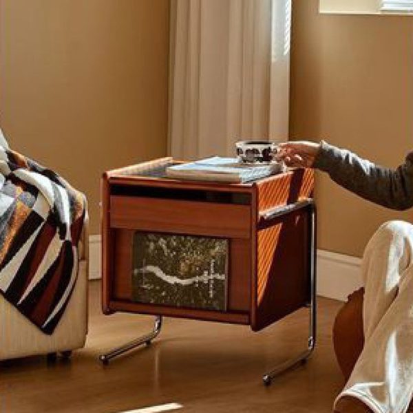 Contemporary Retro Square Cube Stainless Steel Solid Wood Nightstand 3 - Tier For Bedroom - Image 14