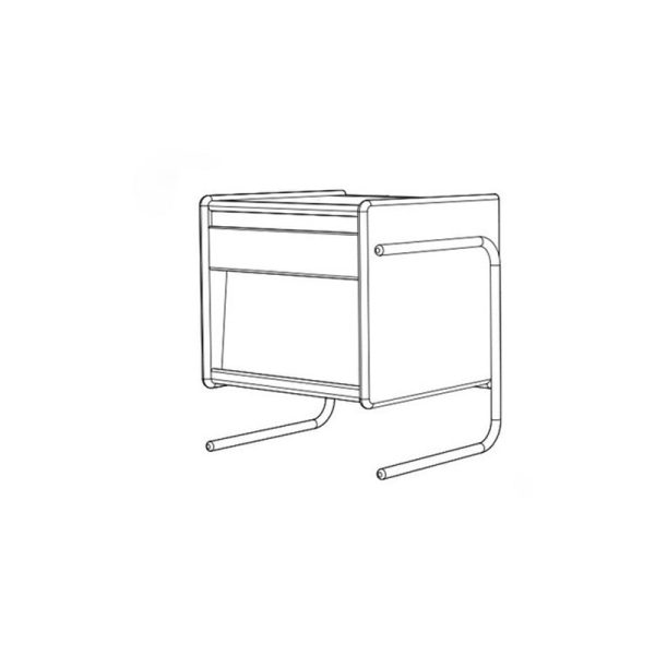 Contemporary Retro Square Cube Stainless Steel Solid Wood Nightstand 3 - Tier For Bedroom - Image 18