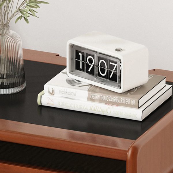 Contemporary Retro Square Cube Stainless Steel Solid Wood Nightstand 3 - Tier For Bedroom - Image 6