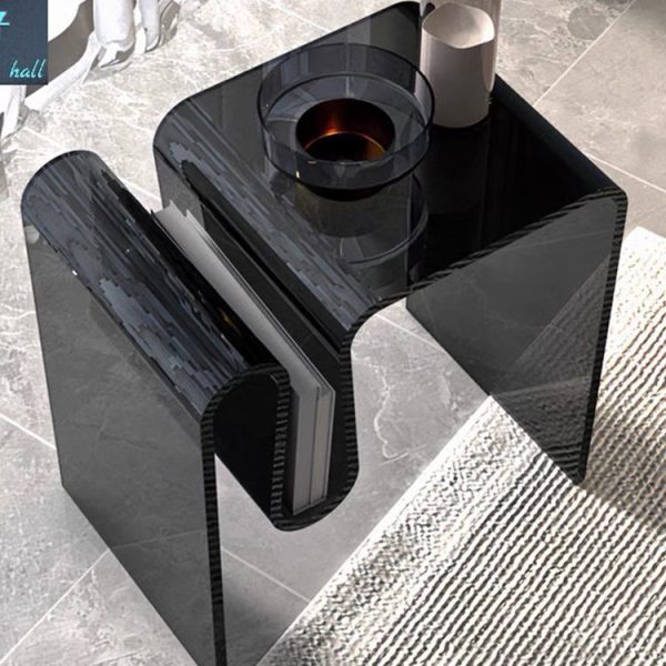 Modern Art Deco Geometry Transparent Full Acrylic Side Table 1 - Tier For Living Room - Image 8