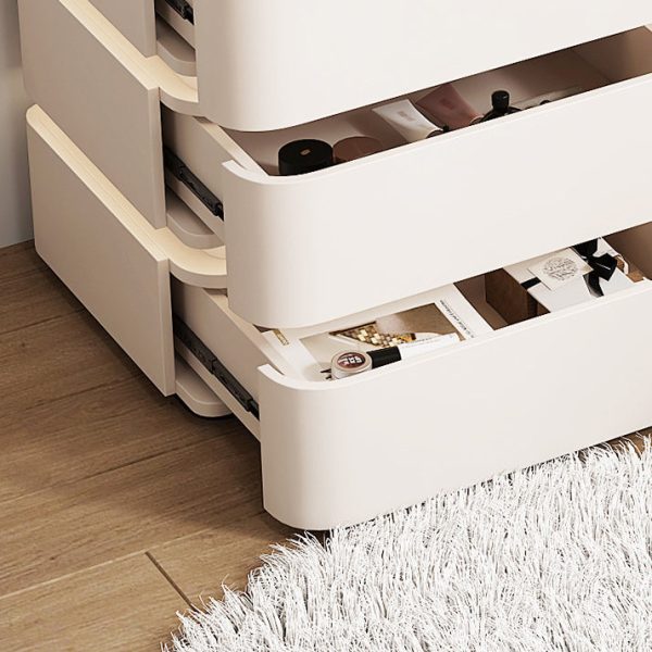 Modern Minimalist Square Cube Solid Wood Hardware Light Strip Nightstand 3 - Drawer For Bedroom - Image 8