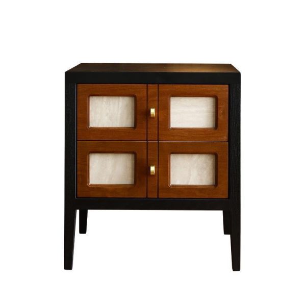 Traditional French Square Cube Solid Wood Nightstand 2 - Drawer For Bedroom - Image 8