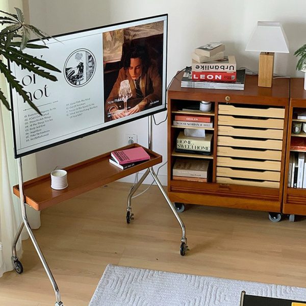 Contemporary Retro Rectangle Boxwood Bracket Stainless Steel Side Table 2 - Tier For Living Room - Image 3