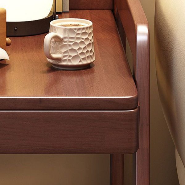 Contemporary Nordic Rectangle Wheels Solid Wood Side Table 2 - Tier For Living Room - Image 9