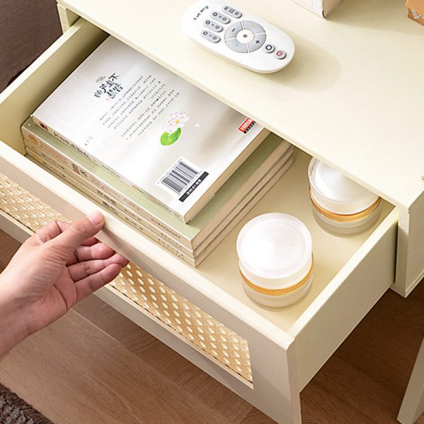 Contemporary Simplicity Rectangle Cube Composite Board ABS Bamboo Nightstand 1 - Drawer For Bedroom - Image 7