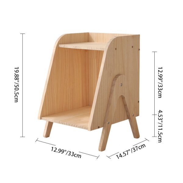 Modern Simplicity Right Angled Trapezoid Solid Wood Side Table 1 - Cabinet For Living Room - Image 4
