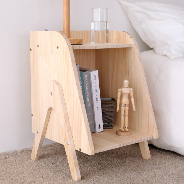 Modern Simplicity Right Angled Trapezoid Solid Wood Side Table 1 - Cabinet For Living Room - Image 3