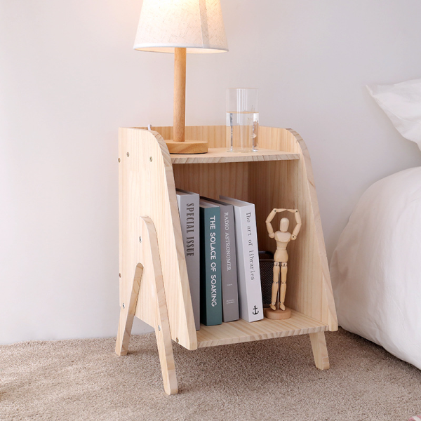 Modern Simplicity Right Angled Trapezoid Solid Wood Side Table 1 - Cabinet For Living Room