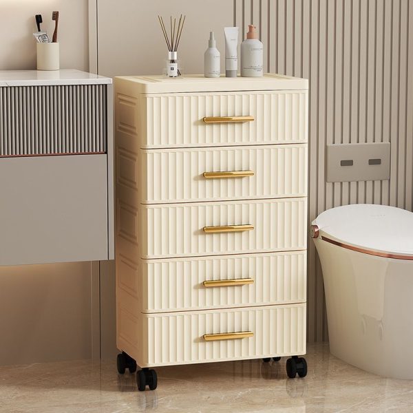 Contemporary Nordic Cream Rectangular Cube PP Side Table 3/4/5 - Drawer For Living Room - Image 13