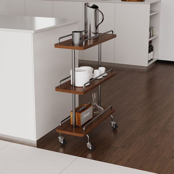 Contemporary Scandinavian Rectangle Artificial Board Painted Metal Side Table 3 - Tier For Dining Room - Image 9