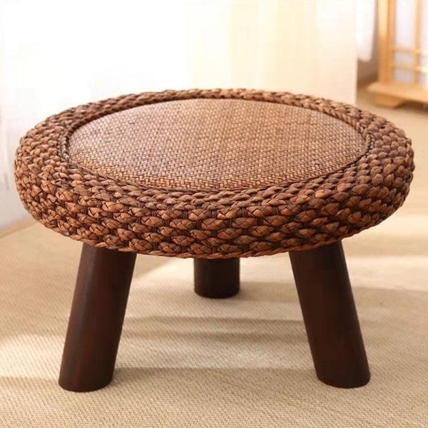 Traditional Japanese Round Rectangle Cottonwood Rattan Coffee Table 1 - Tier For Dining Room - Image 13