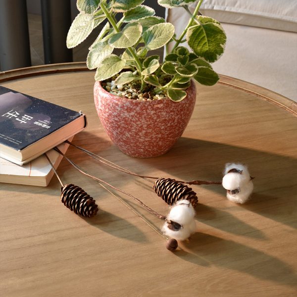 Contemporary Nordic Round Cylinder Medium Density Fiberboard Solid Wood Coffee Table 1 - Tier For Living Room - Image 12