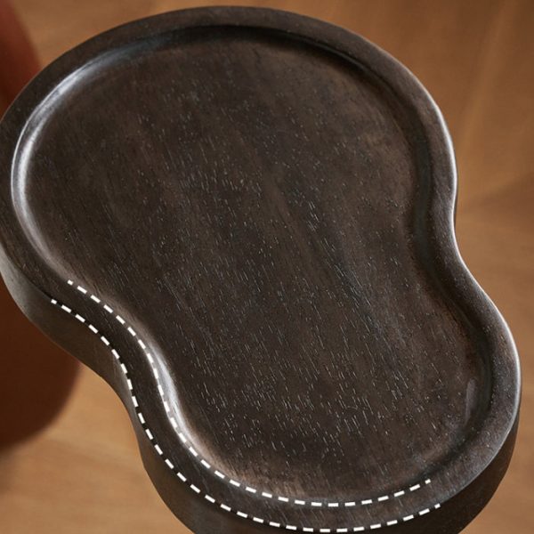 Contemporary Retro Gourd Spiral Rubber Wood Side Table 1 - Tray For Living Room - Image 6