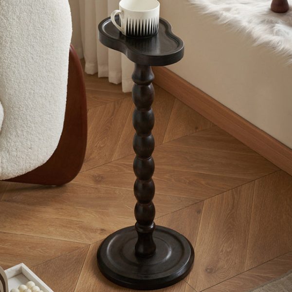 Contemporary Retro Gourd Spiral Rubber Wood Side Table 1 - Tray For Living Room - Image 9