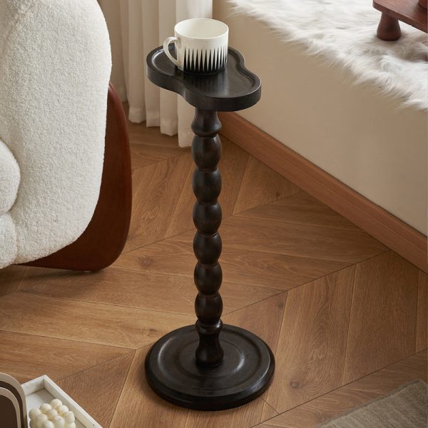 Contemporary Retro Gourd Spiral Rubber Wood Side Table 1 - Tray For Living Room