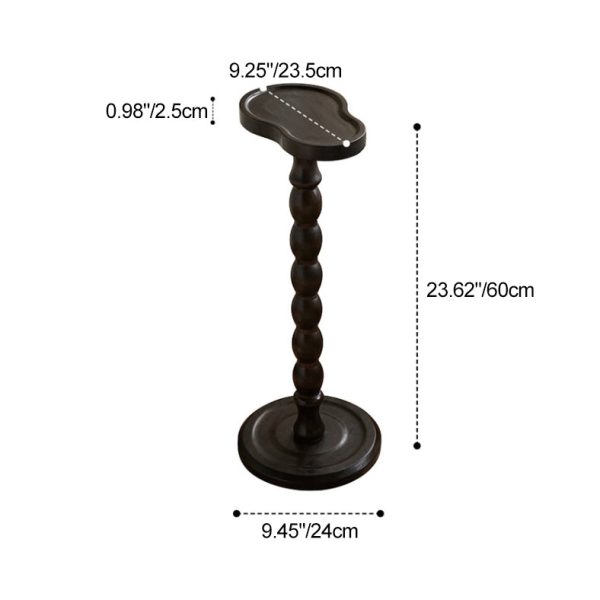 Contemporary Retro Gourd Spiral Rubber Wood Side Table 1 - Tray For Living Room - Image 4