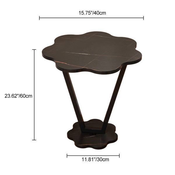 Contemporary Simplicity Flowers Density Board Painted Steel Pipe Side Table 2 - Tier For Bedroom - Image 4