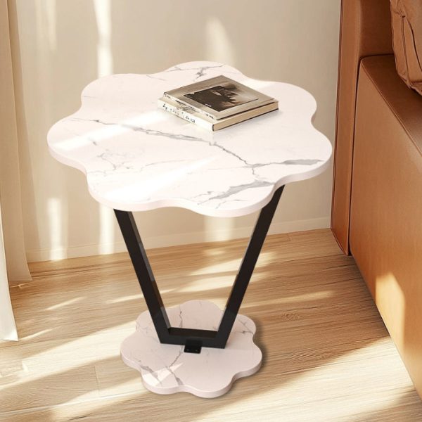Contemporary Simplicity Flowers Density Board Painted Steel Pipe Side Table 2 - Tier For Bedroom - Image 7