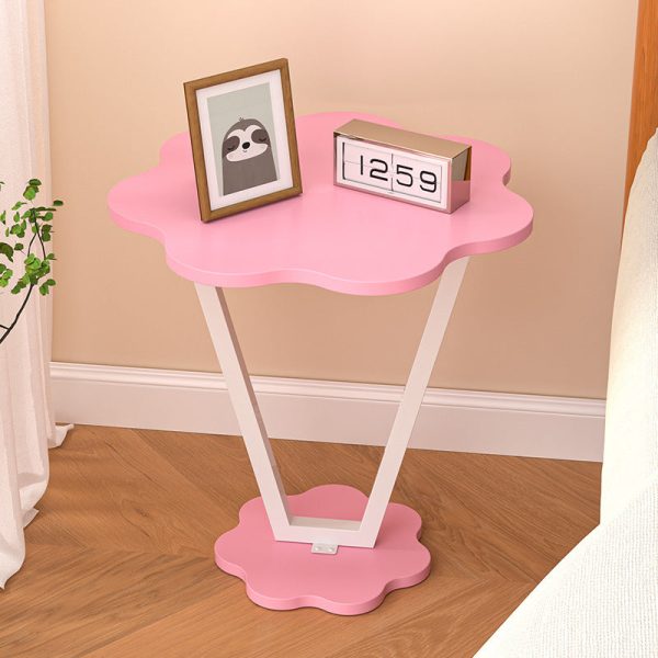 Contemporary Simplicity Flowers Density Board Painted Steel Pipe Side Table 2 - Tier For Bedroom - Image 11