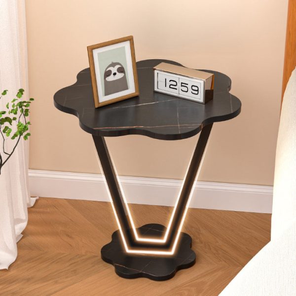 Contemporary Simplicity Flowers Density Board Painted Steel Pipe Side Table 2 - Tier For Bedroom - Image 6