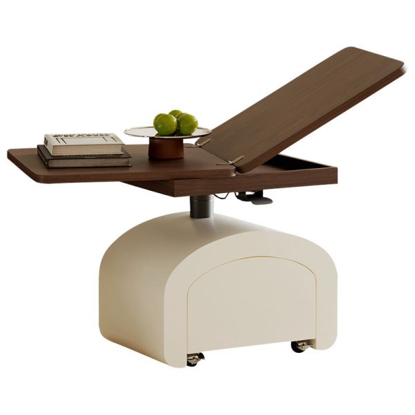 Contemporary Nordic Walnut Aluminum Alloy Pine Foldable Coffee Table 1 - Drawer For Living Room - Image 6