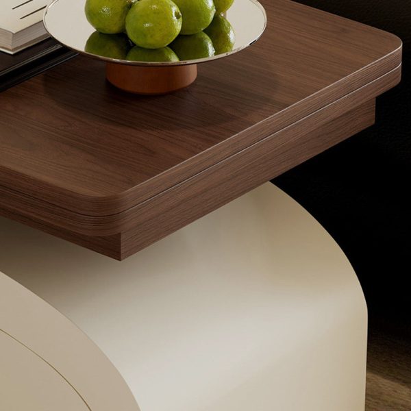 Contemporary Nordic Walnut Aluminum Alloy Pine Foldable Coffee Table 1 - Drawer For Living Room - Image 10