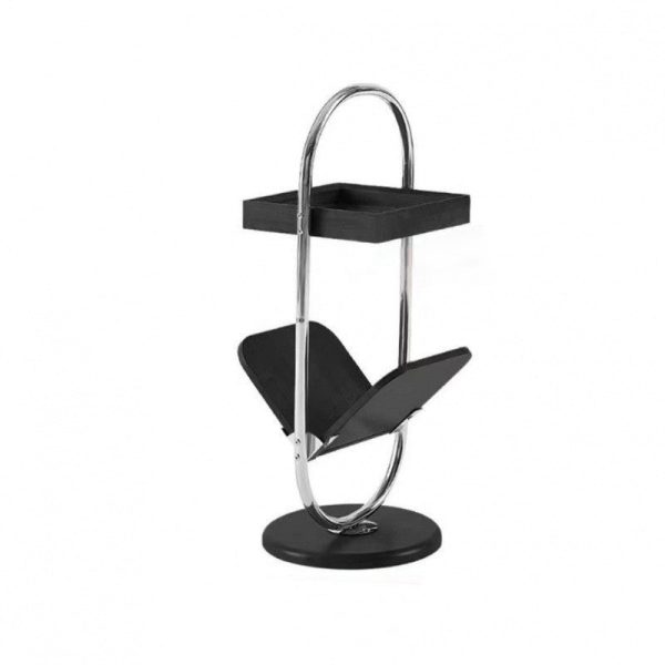 Contemporary Retro Geometry Pine Stainless Steel Bookshelf Side Table 2 - Tier For Living Room - Image 19