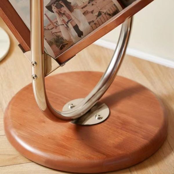Contemporary Retro Geometry Pine Stainless Steel Bookshelf Side Table 2 - Tier For Living Room - Image 9