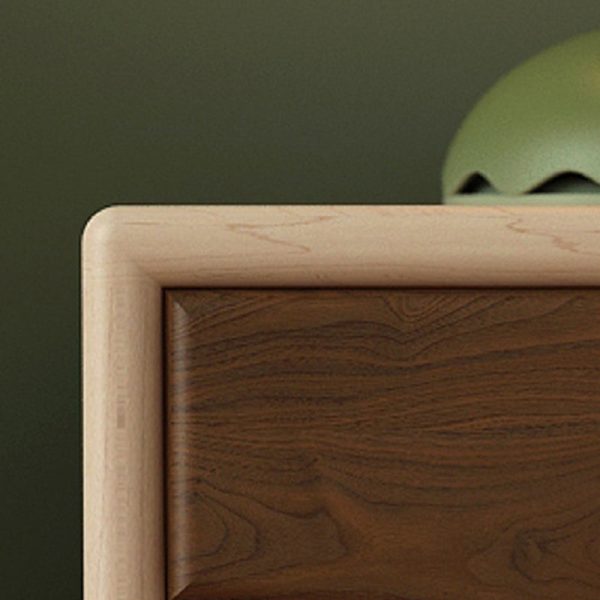 Contemporary Simplicity Square Cube Solid Wood Hardware Nightstand 1 - Drawer For Bedroom - Image 7