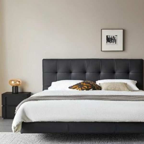 Modern Minimalist Square Cube Solid Wood Hardware Nightstand 2 - Drawer For Bedroom - Image 3