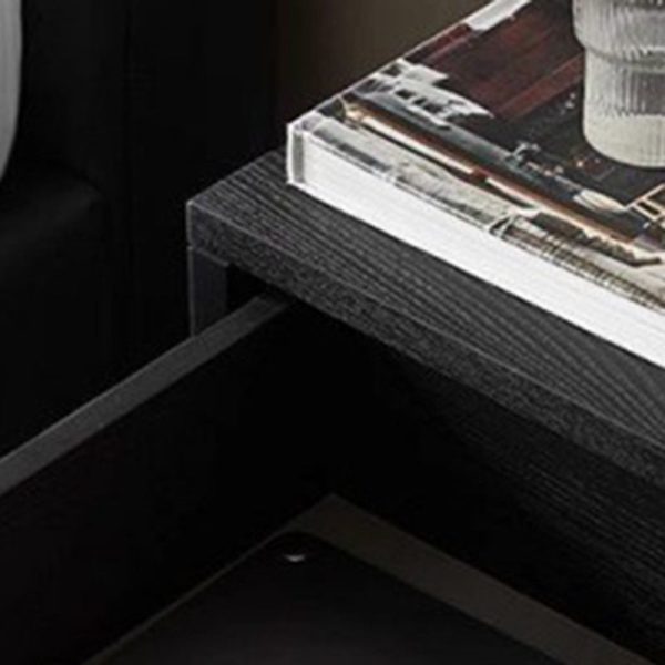 Modern Minimalist Square Cube Solid Wood Hardware Nightstand 2 - Drawer For Bedroom - Image 9