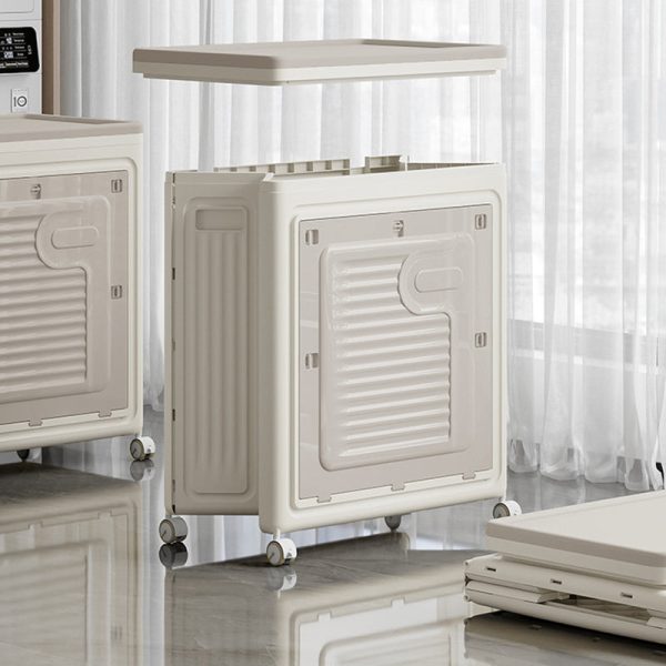 Contemporary Nordic Foldable Clothes Storage Cabinet Full PP Side Table 1 - Storage For Living Room - Image 9