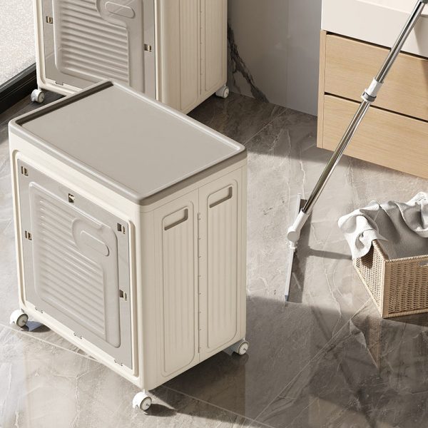 Contemporary Nordic Foldable Clothes Storage Cabinet Full PP Side Table 1 - Storage For Living Room - Image 14