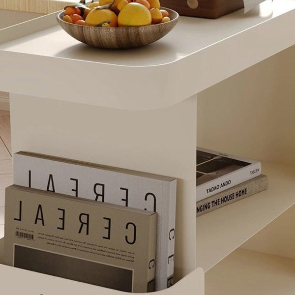 Contemporary Nordic Rectangle Full Iron Storage Cabinets Side Table 3 - Tier For Living Room - Image 7