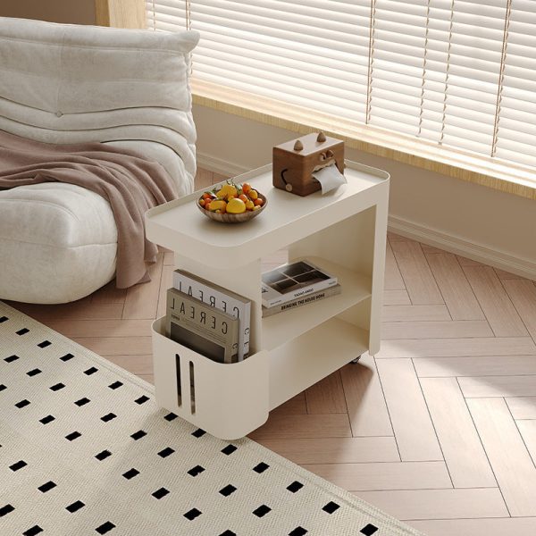 Contemporary Nordic Rectangle Full Iron Storage Cabinets Side Table 3 - Tier For Living Room
