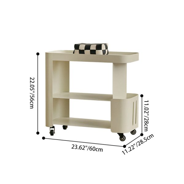 Contemporary Nordic Rectangle Full Iron Storage Cabinets Side Table 3 - Tier For Living Room - Image 5