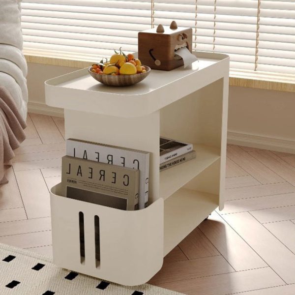 Contemporary Nordic Rectangle Full Iron Storage Cabinets Side Table 3 - Tier For Living Room - Image 3