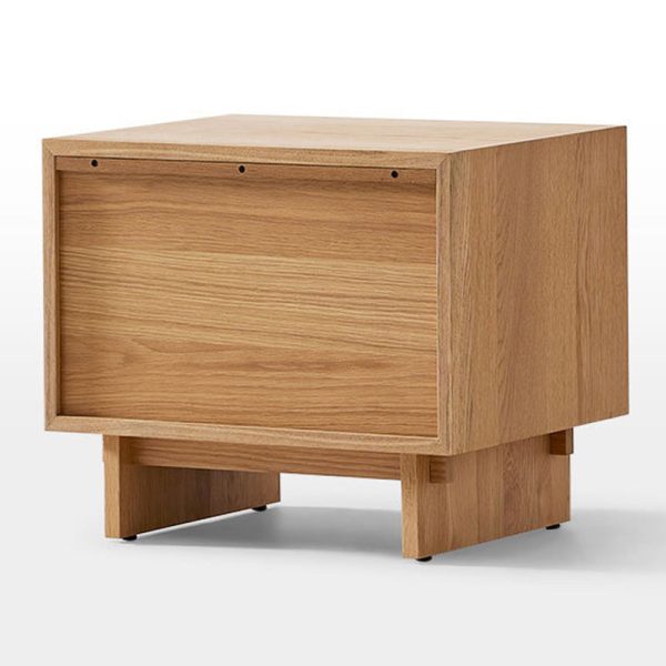 Modern Minimalist Square Cube Solid Wood Pine Nightstand 2 - Drawer For Bedroom - Image 14