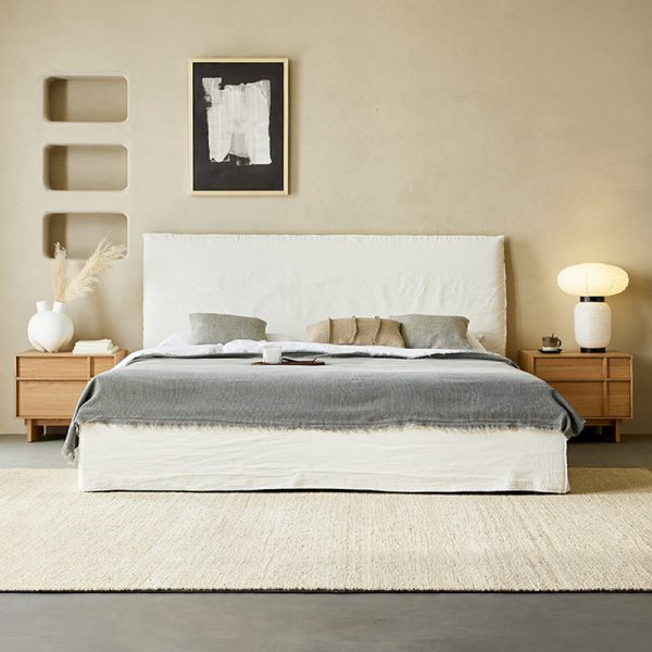 Modern Minimalist Square Cube Solid Wood Pine Nightstand 2 - Drawer For Bedroom - Image 3