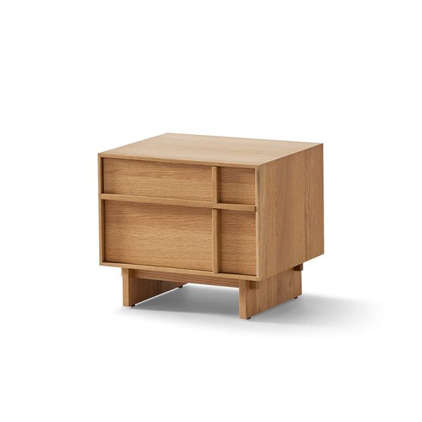 Modern Minimalist Square Cube Solid Wood Pine Nightstand 2 - Drawer For Bedroom - Image 11