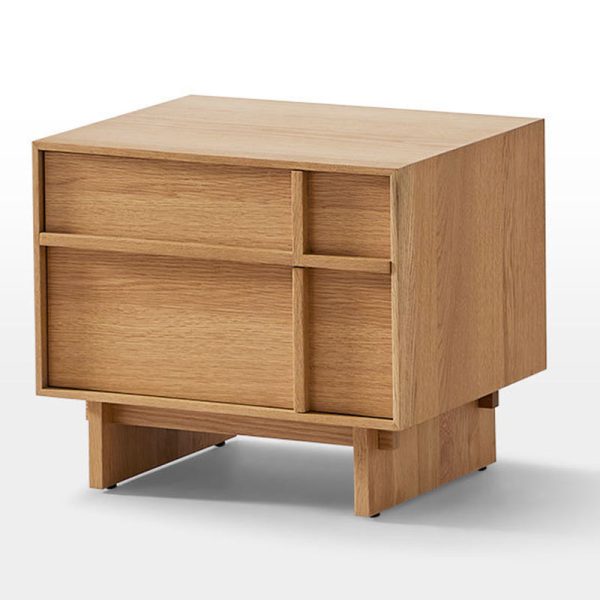 Modern Minimalist Square Cube Solid Wood Pine Nightstand 2 - Drawer For Bedroom - Image 13