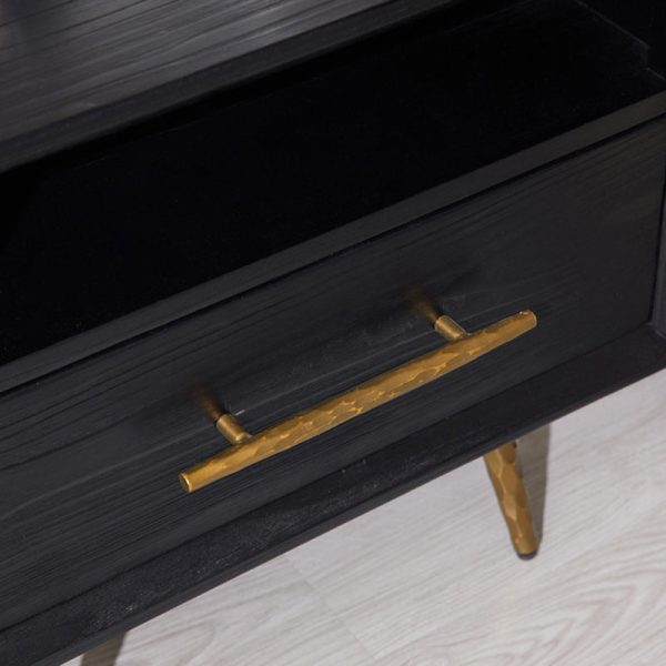 Modern Minimalist Square Cube Fir Ash Iron Nightstand 1 - Drawer For Bedroom - Image 8