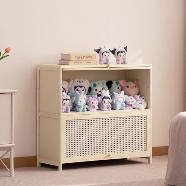 Modern Minimalist Rectangular Cube Bamboo Composite Board Side Table 1/2 - Storage For Living Room - Image 3