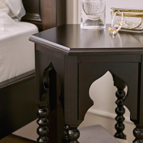 Traditional French Hexagon Solid Wood Side Table 2 - Tier For Living Room - Image 12