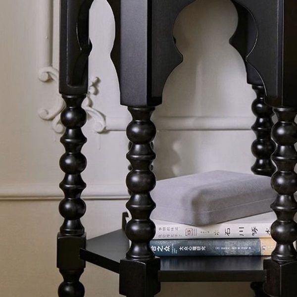 Traditional French Hexagon Solid Wood Side Table 2 - Tier For Living Room - Image 13