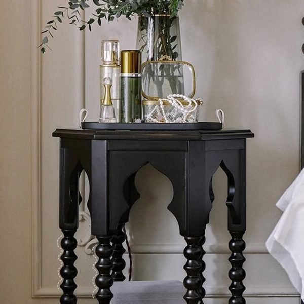 Traditional French Hexagon Solid Wood Side Table 2 - Tier For Living Room - Image 11
