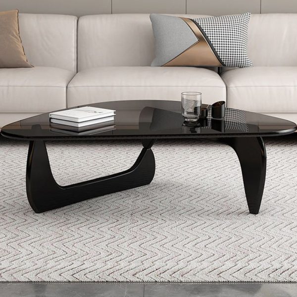 Modern Simplicity Triangle Solid Wood Glass Coffee Table 1 - Tier For Living Room - Image 12