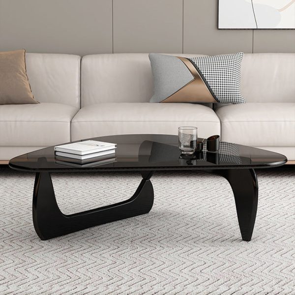 Modern Simplicity Triangle Solid Wood Glass Coffee Table 1 - Tier For Living Room - Image 11